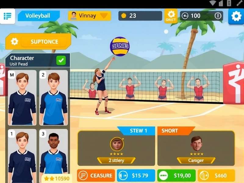 Jubilee Hills Volley Pros gameplay screenshot showing volleyball action