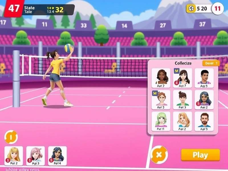 Jubilee Hills Volley Pros character customization screen